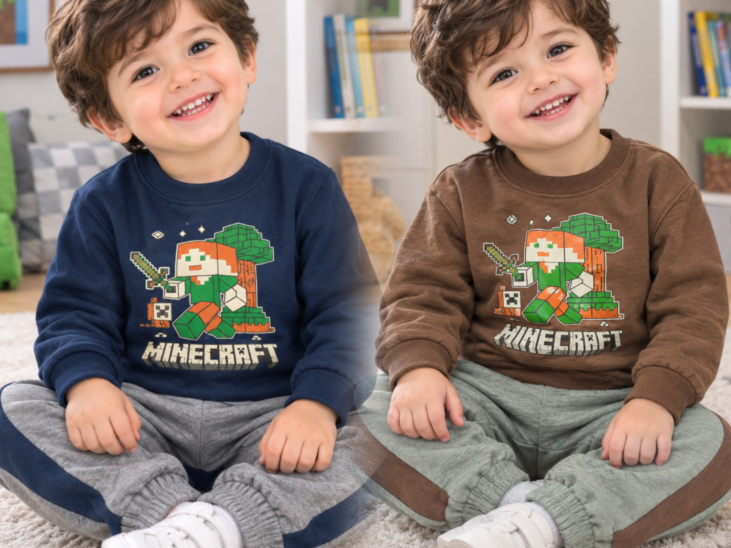 بلوز شلوار بچه گانه سوپر پنبه مدل ماین کرافت سبک و راحت
