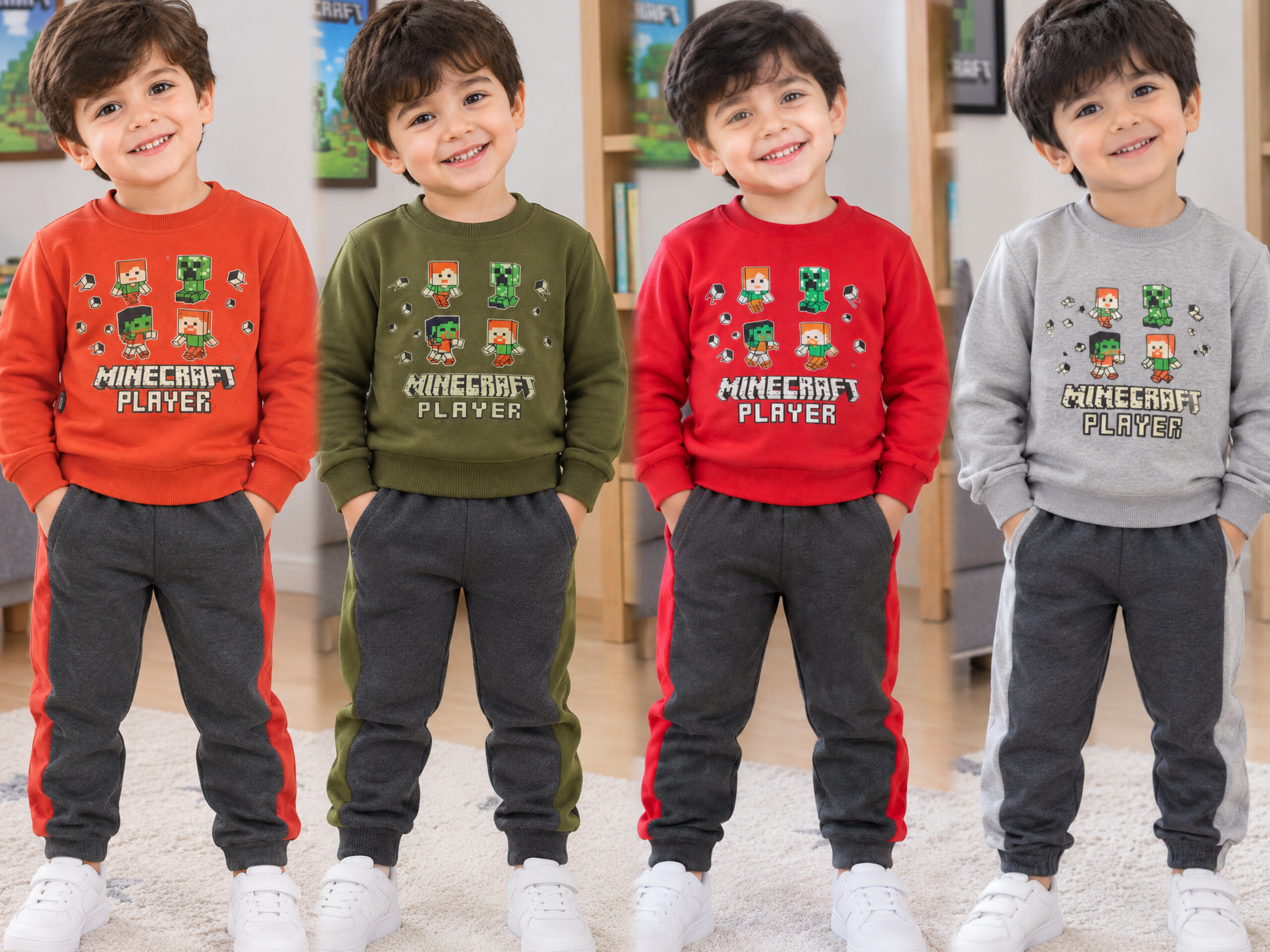 بلوز شلوار بچه گانه سوپر پنبه مدل ماین کرافت سبک و راحت